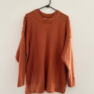 Aerie Oversized Rust Orange Crewneck Sweater